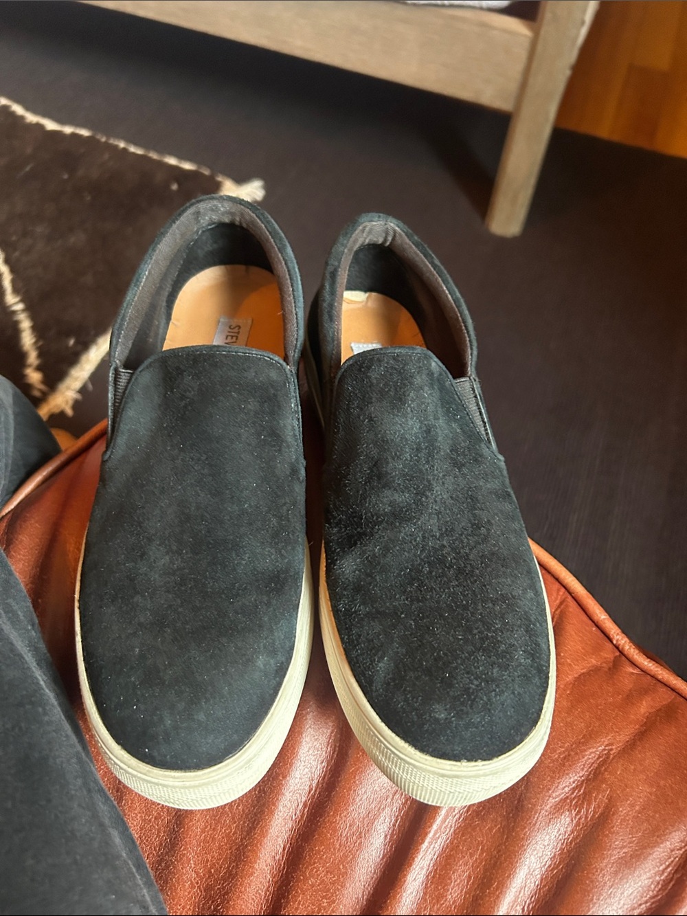 Steve Madden Black Suede Slip-On Sneakers